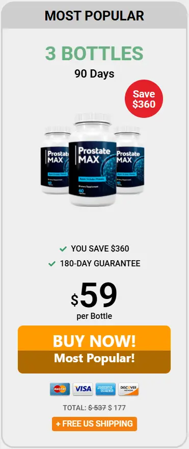 Prostate Max 3 bottle pricing