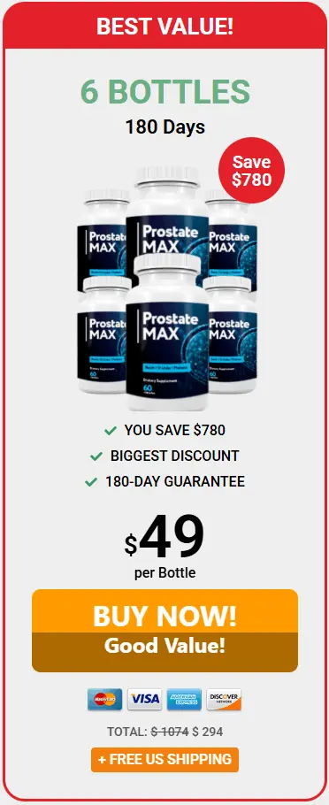 Prostate Max 6 Bottle Pricing